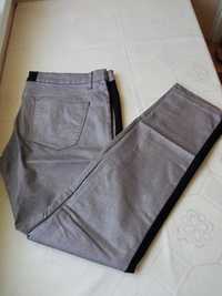 Męskie spodnie z lampasami szare r XL pas 96-102cm
