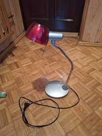 Lampa lampka nocna biurowa led na biurko metalowa srebrna różowa