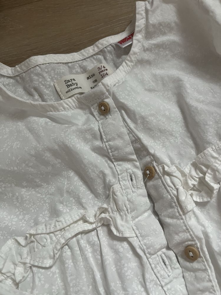 Zara koszula biała + bluzeczka 98-104