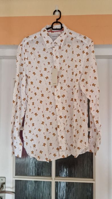 Koszula męską świąteczna L pierniczki reseved nowa