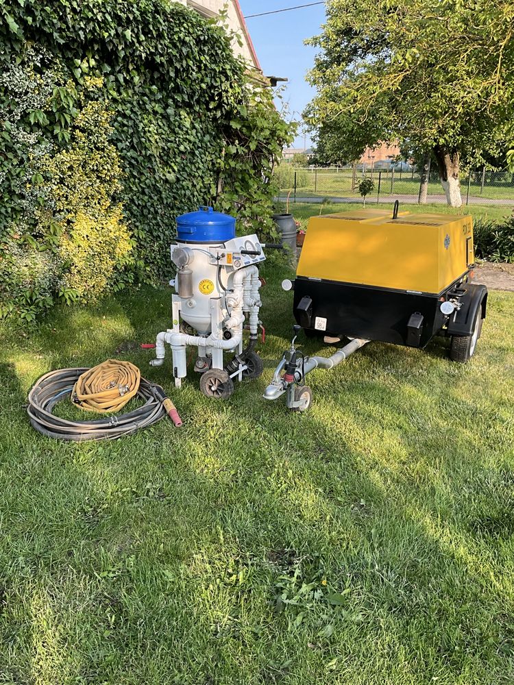 Kompresor spalinowy ATMOS PDK + Piaskarko- sodowarka firmy GRITCO