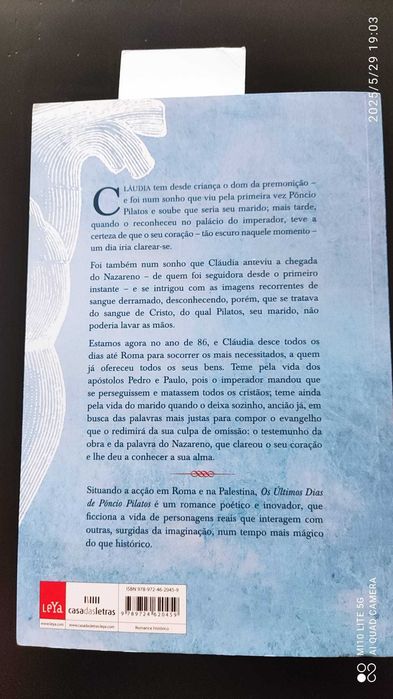 Os Últimos Dias de Pôncio Pilatos - Paula Sousa Lima - portes grátis
