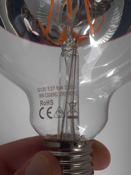 Duas Lâmpadas led globo espelhado cobre