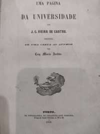 Uma Pagina da Universidade 1858 J. C. Vieira de Castro