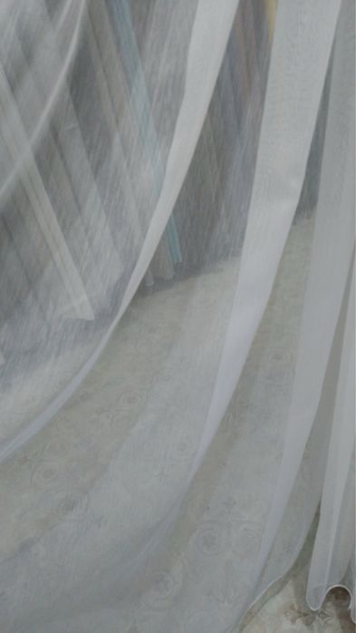 Штора тюль бамбук белый 7х3.2 м