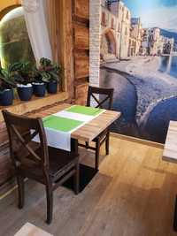 Bukowy stół do restauracji na jednej nodze stolik 70x70x3 kawiarnia