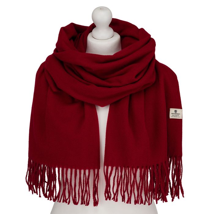 elegancki, czerwony szalik damski z poliestru - peterson