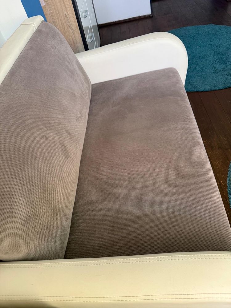 Kanapa sofa  biala skóra