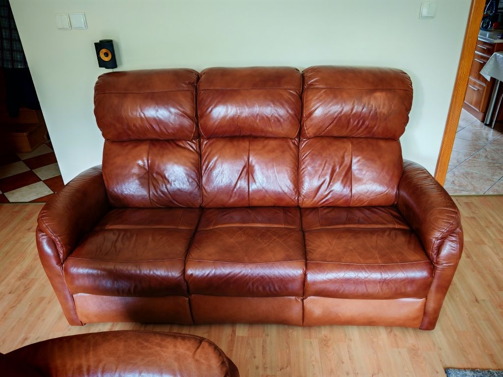 Skórzana sofa + 2 fotele