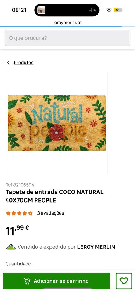 Tapete de entrada para casa