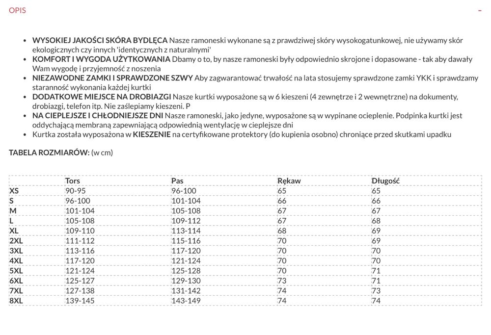 Męska Skórzana Kurtka Motorowa Ramoneska Wolf