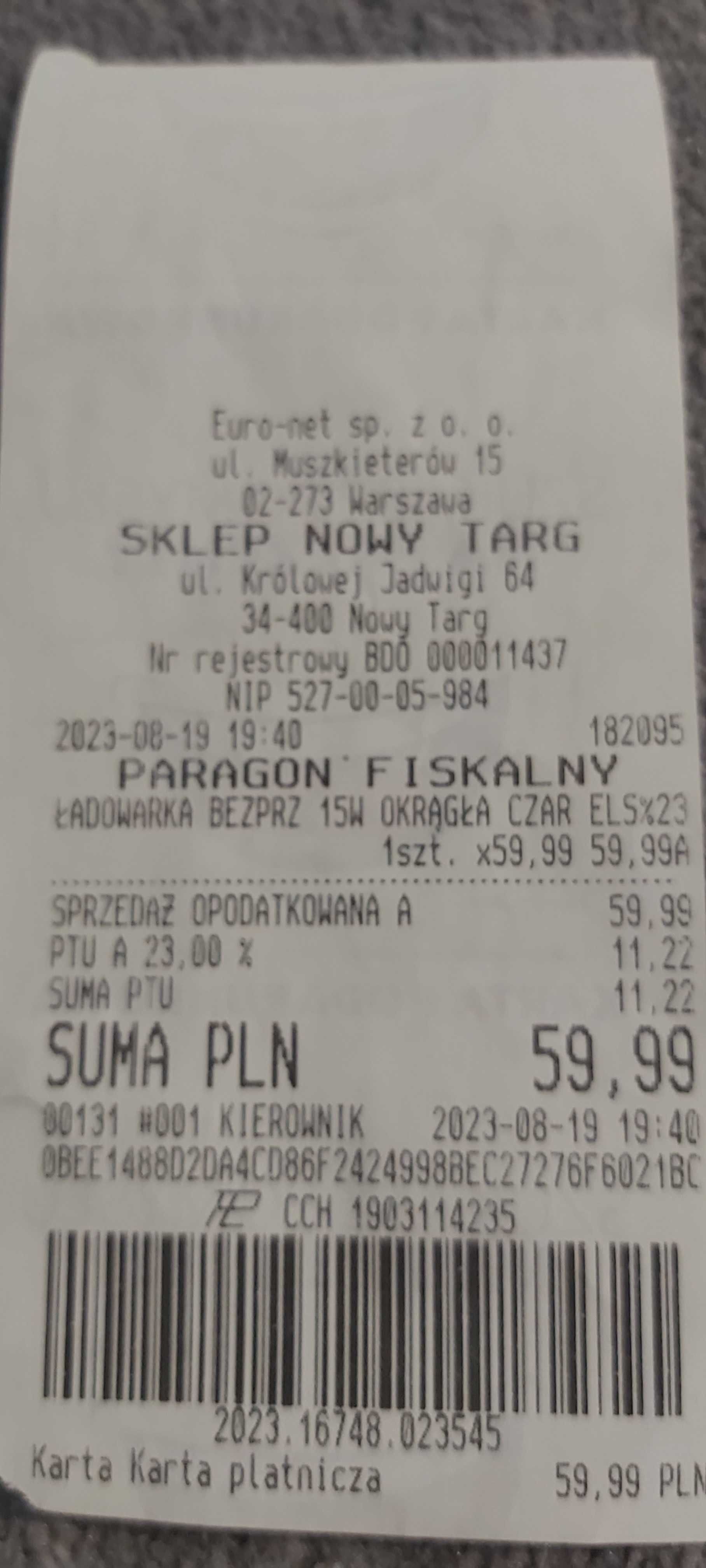 Nowa Ładowarka indukcyjna REINSTON 15W