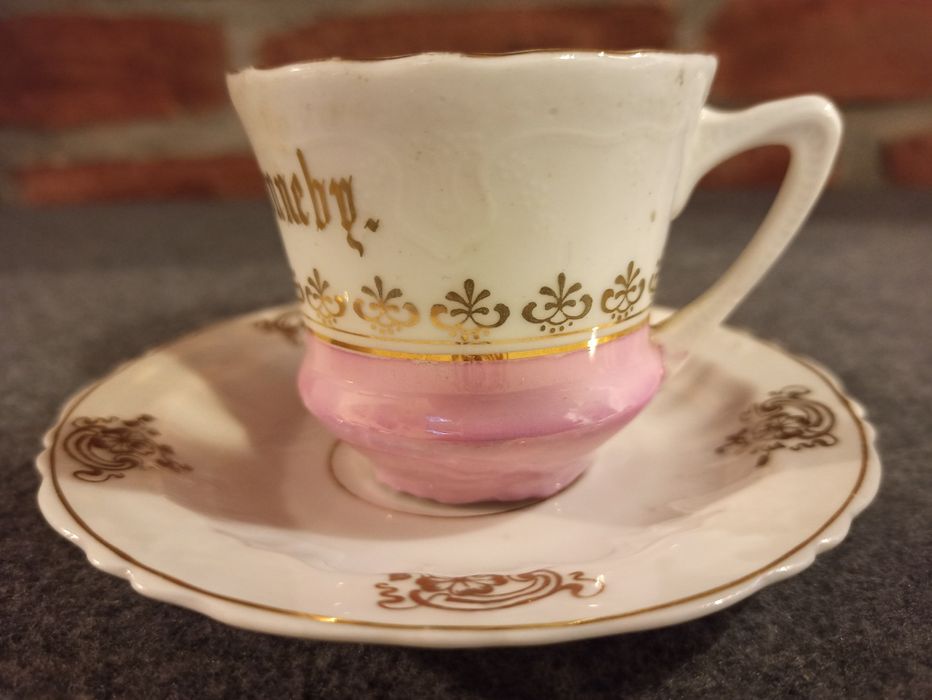 Carl Tielsch ALTWASSER Porcelana Śląska Stary Zdrój Filiżanka DUO