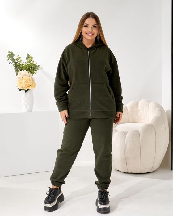 Жіночий спортивний костюм двосторонній фліс  48-50 52-54 56-58