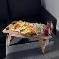 Дерев'яний столик для сніданків у ліжку розкладний стильний