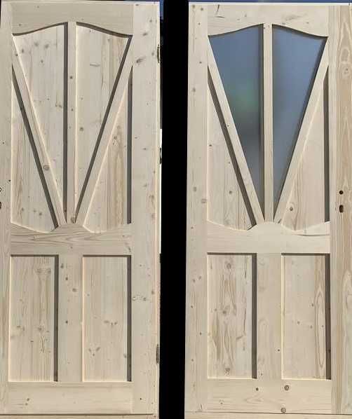 Drzwi sosnowe drewniane Goralskie OD RĘKI 6cm grube
