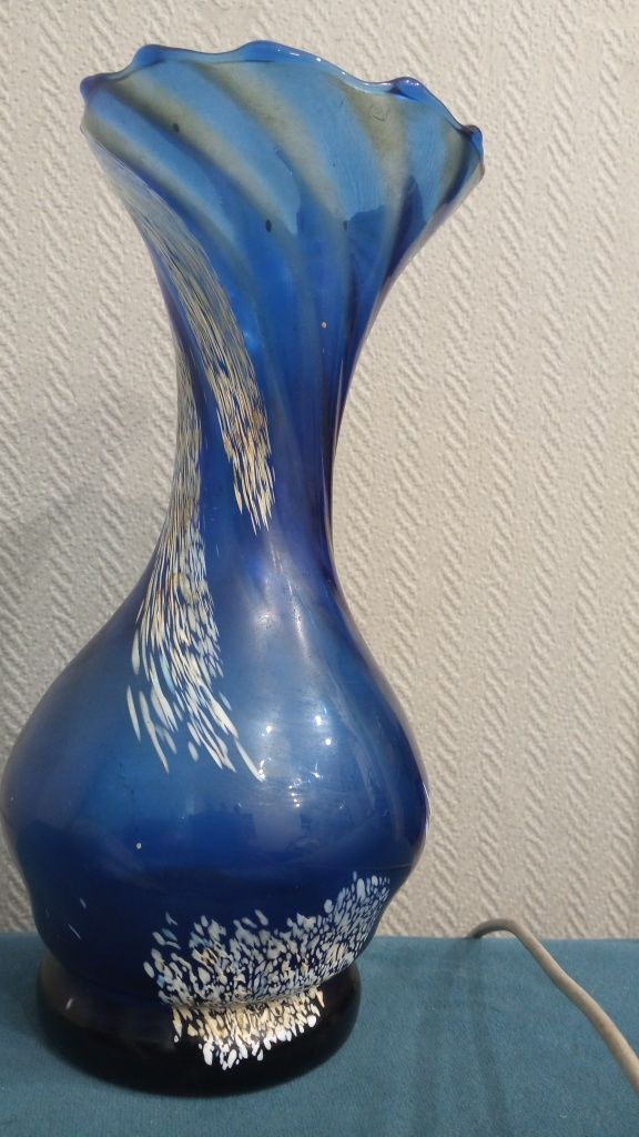 Kobaltowy wazon PRL 35cm