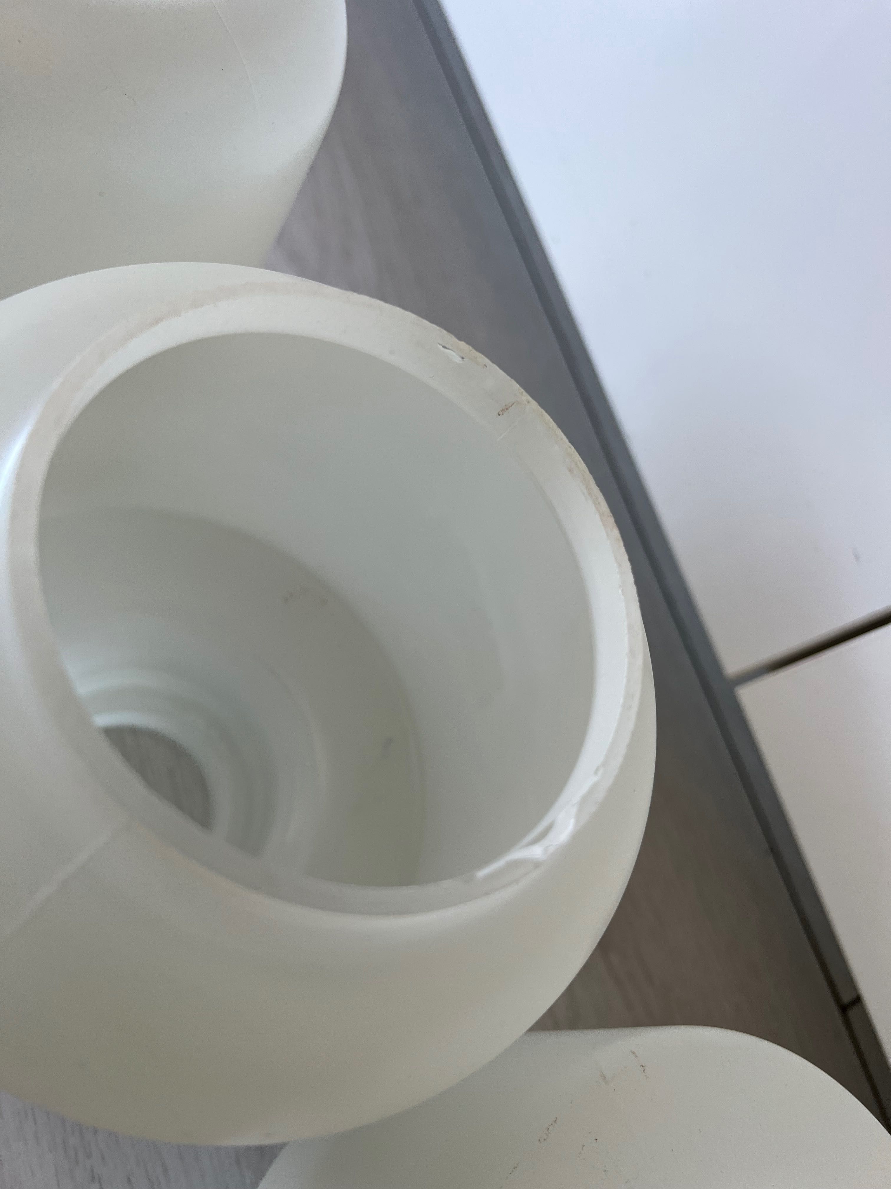 Szklane klosze do lampy / 3 sztuki / białe