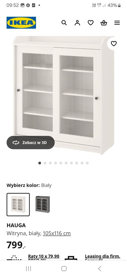 Witryna HAUGA biała IKEA stan dobry