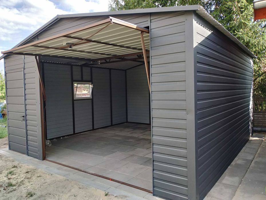 PRODUCENT - Garaże Blaszane - Garaż Blaszany GRAFITOWY  – Maj-Blach