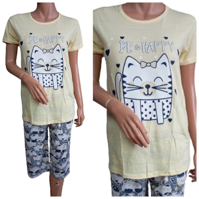 Piżama damska rozmiar XL z kotkiem 100% bawełna