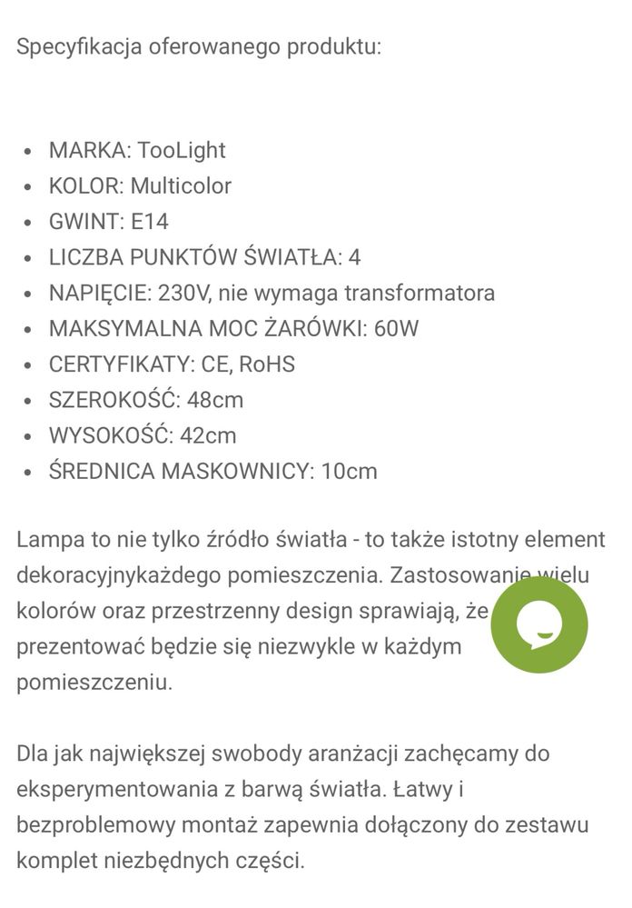 Kolorowa lampa Toologht APP436-4C