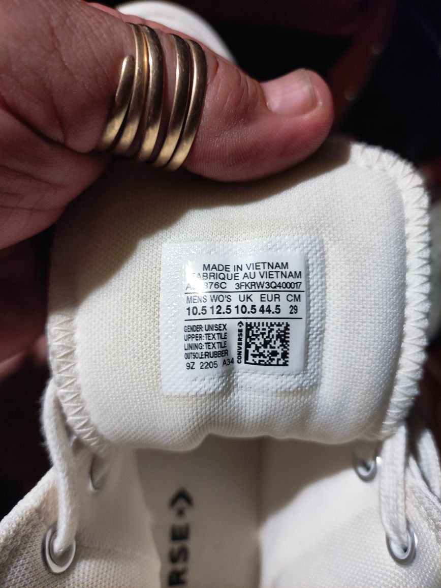 Converse trampki wysokie,na grubej podeszwie, białebiałe