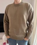 Męski sweter brązowy beżowy długie rękawy Zara M