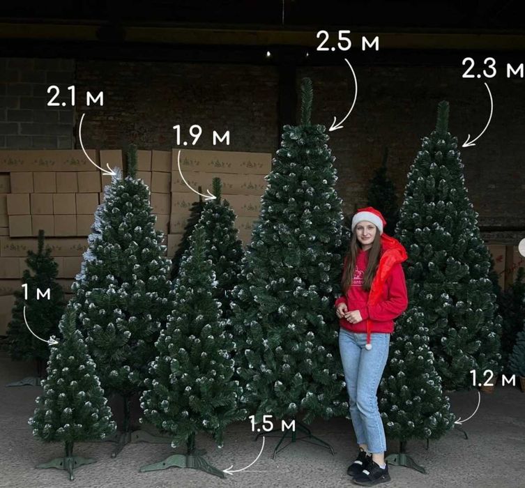 Новорічна ялинка з білими кінчиками/ ДУЖЕ ПУШИСТА/ Новогодня ёлка с БК