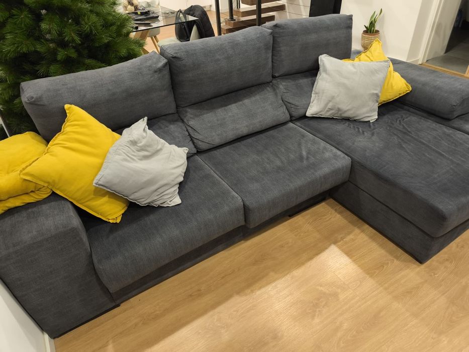 Sofá chaise longe 3 lugares