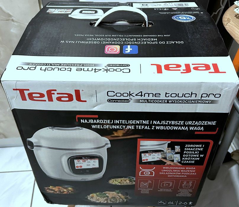 Multicooker TEFAL Cook4Me Touch PRO + pokrywa Air Fryer (ZESTAW)