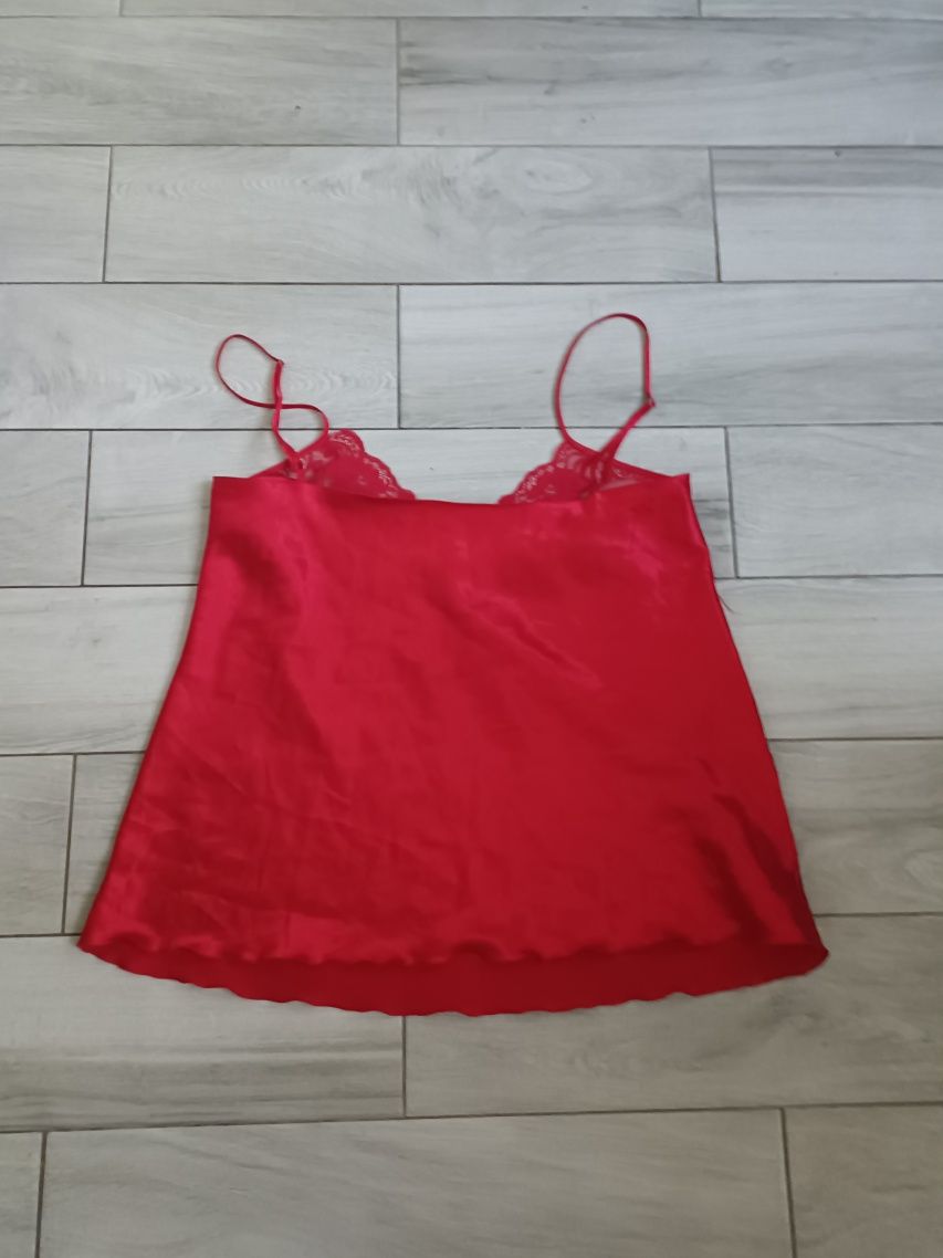 Koszulka koronka Góra do spania 2xl xxl czerwona plus size