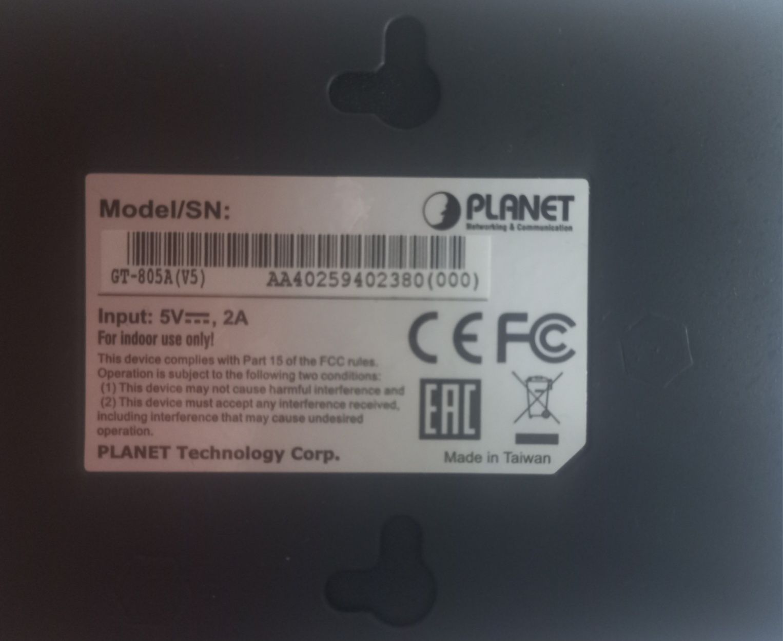 Медіаконвертер Smart 1x10/100/1000 Base-Tx 1xSFP Planet GT-805A
Медіак