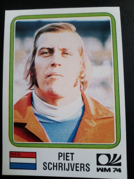 Cromo Panini World Cup Story de Piet Schrijvers no Mundial 74
