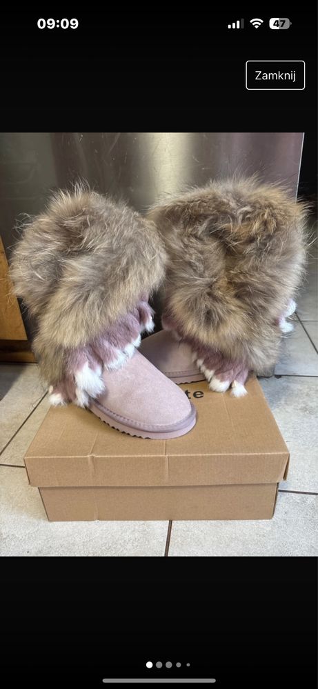 Skórzane buty zimowe /śniegowce /eskimoski / rozm 37