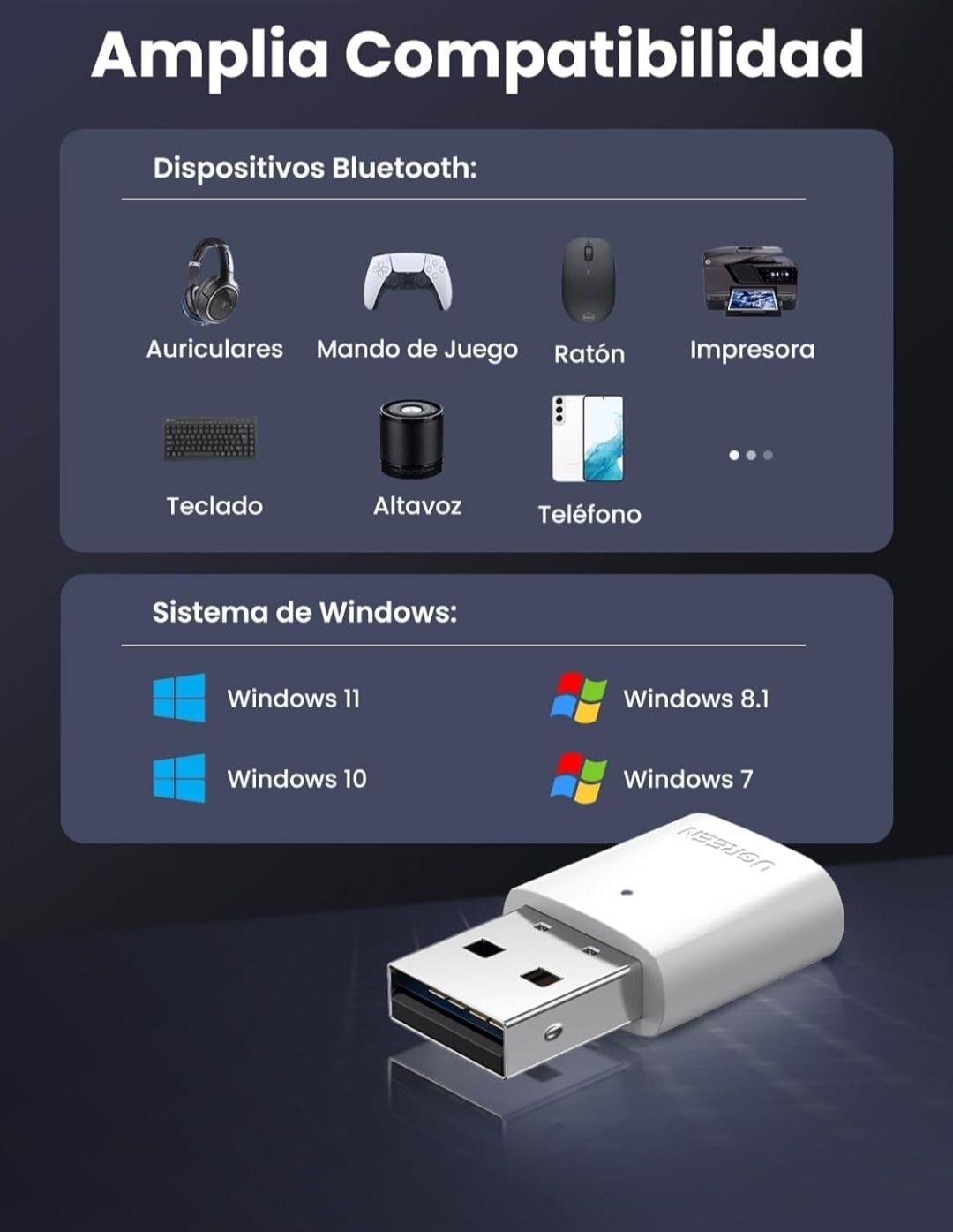 UGREEN USB Bluetooth 5.0 Adapter Bluetooth