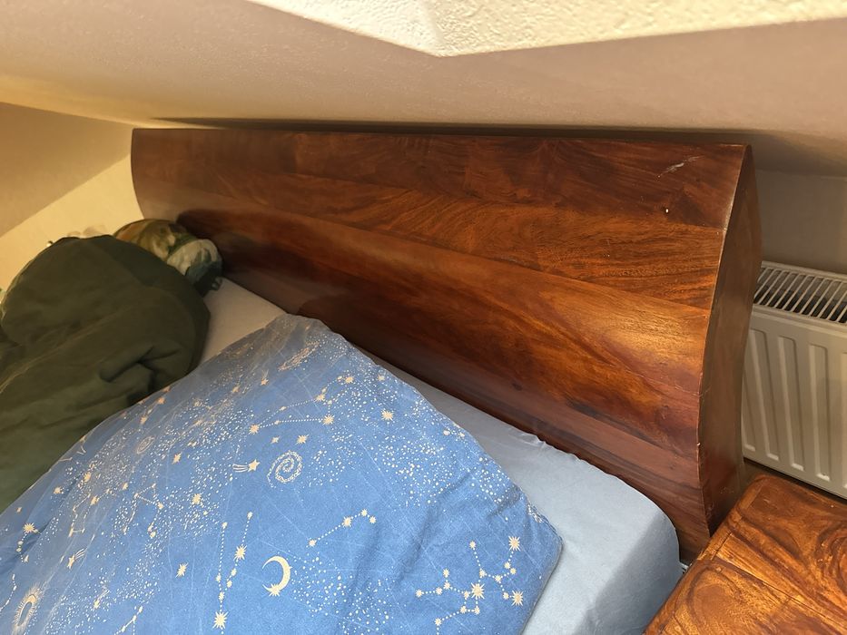 Łóżko na materac 180x200 drewno egzotyczne