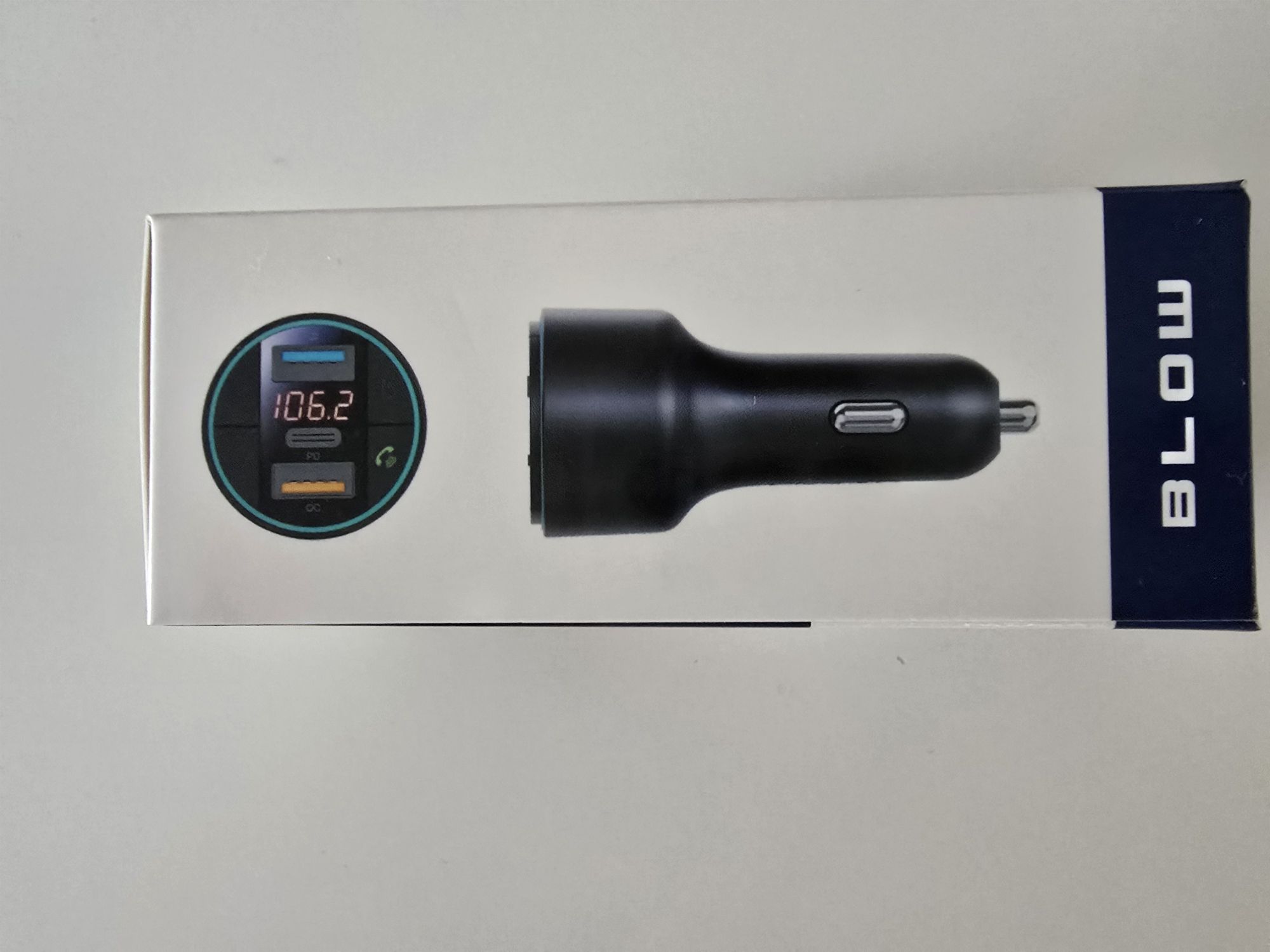 Nowy Zestaw Głośnomówiący Bluetooth Transmiter FM USB SzybkieŁadowanie