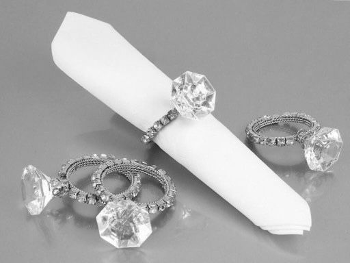 Serwetnik obrączka diamenty z akrylu