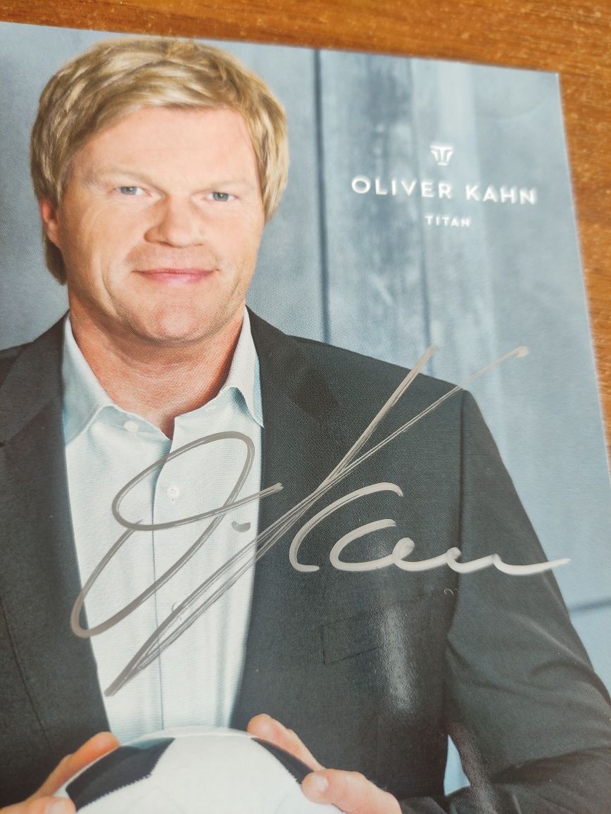 Autograf, podpis Oliver Kahn Bayern Monachium FC Piłka Nożna TITAN