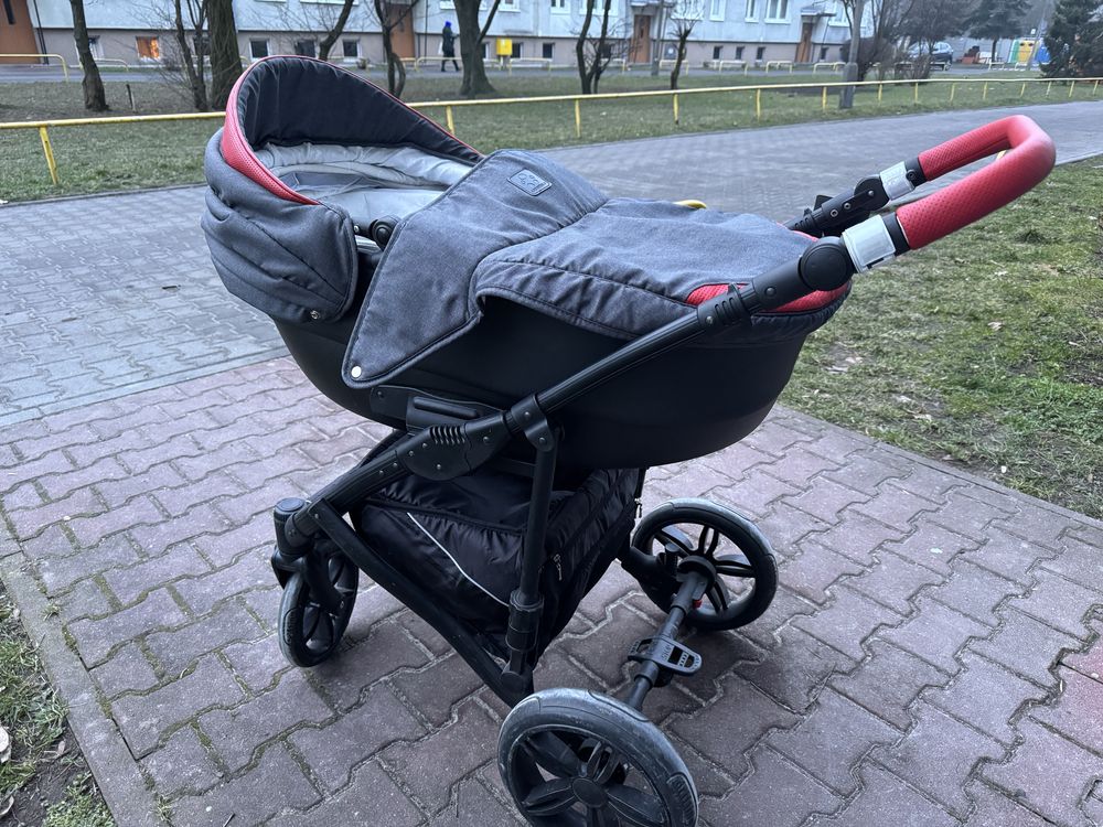 Wozek dzieciecy spacerowka gondola 2w1 camarelo baleo duze kola