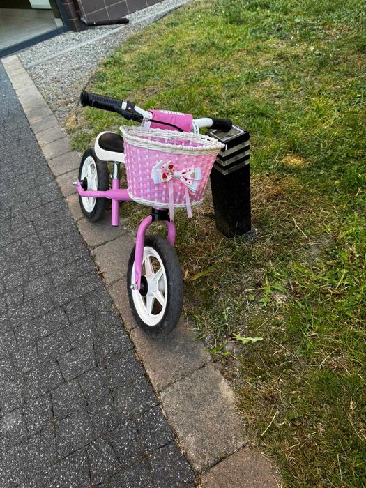 Rower  rowerek biegowy Kettler z koszykiem dla dziewczynki różowy