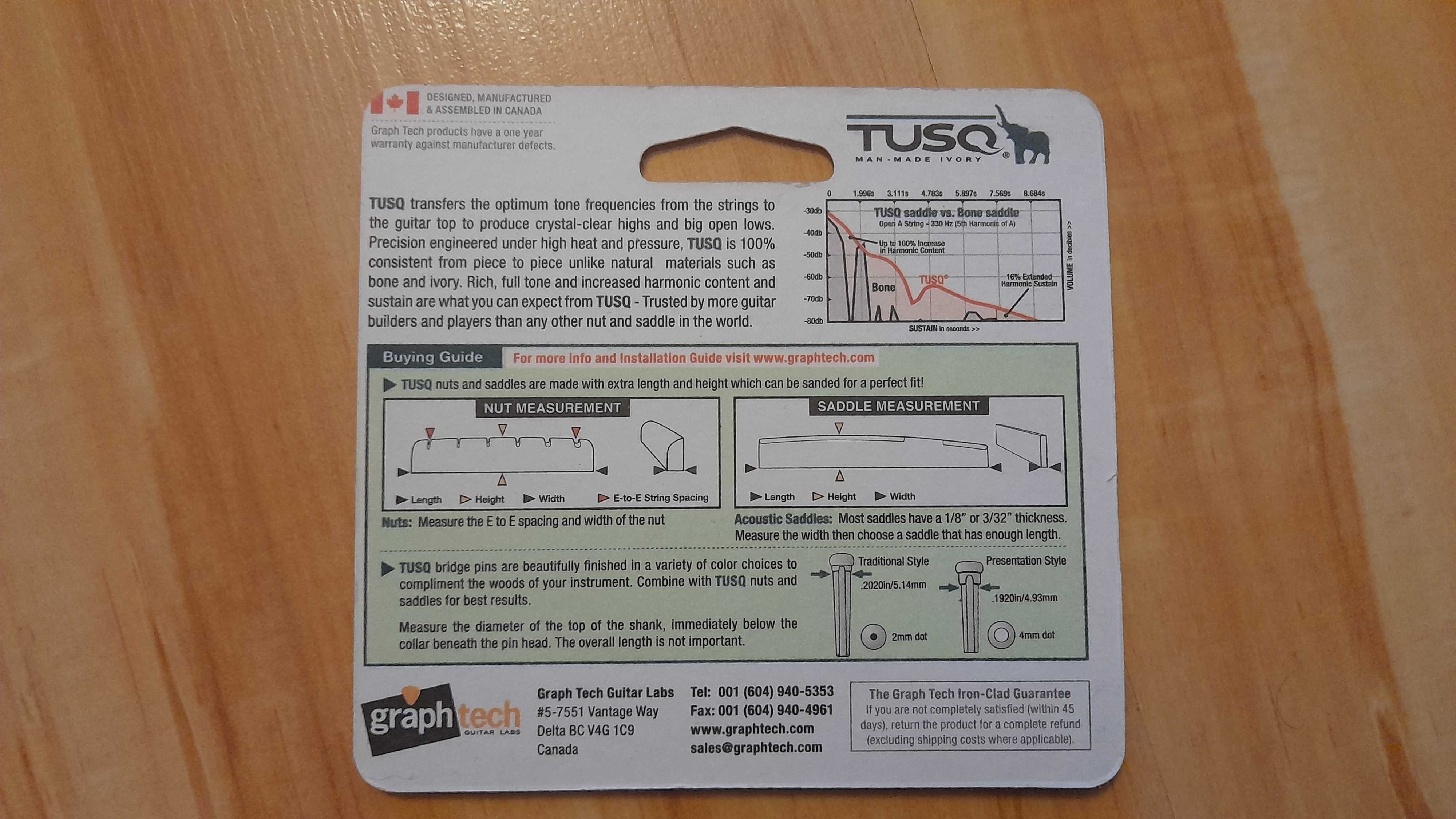 Siodełko do basu TUSQ Nut Fender Jazz bass 4 strunowe PQ-1214-00