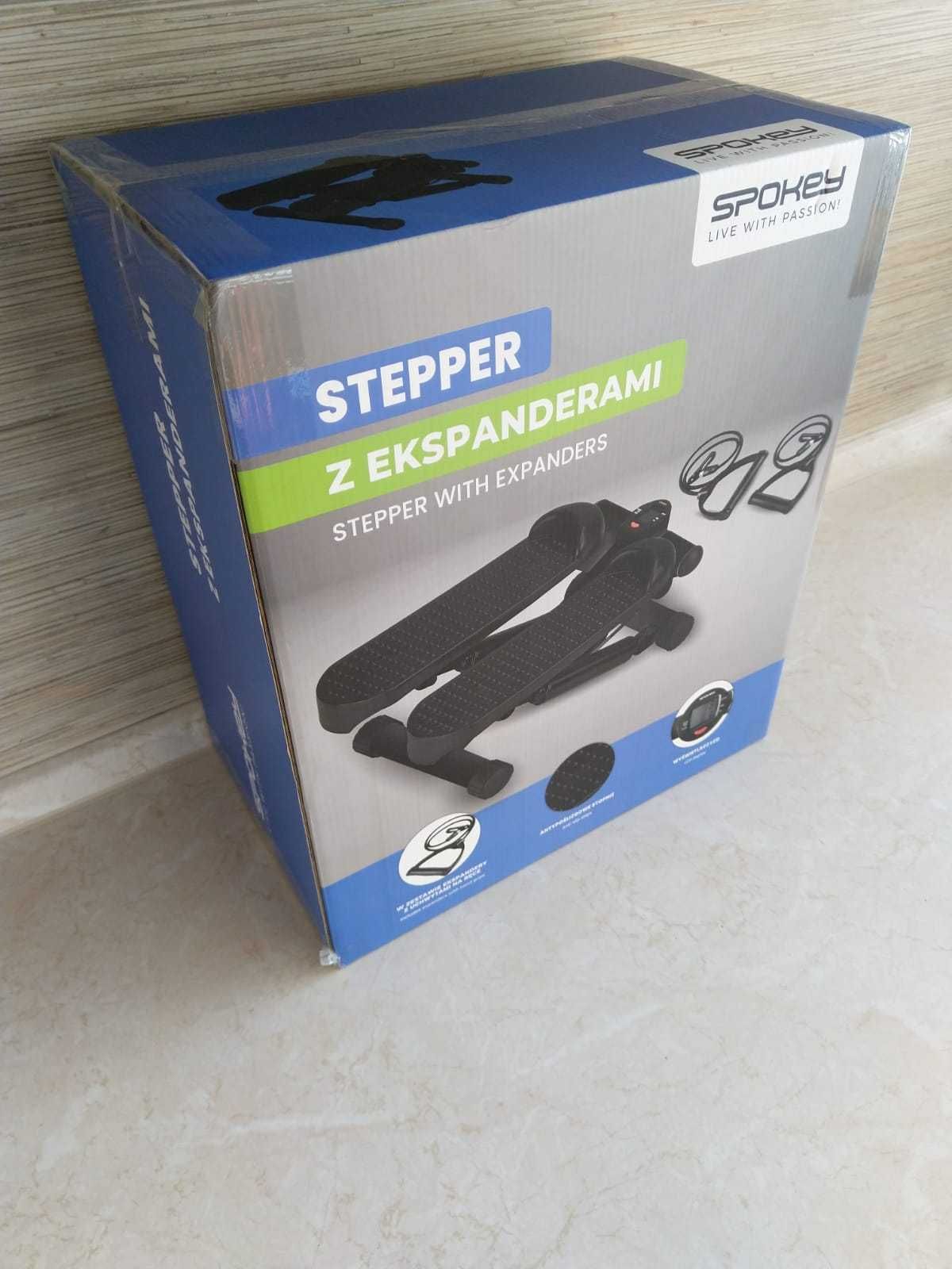 NOWY Stepper z Ekspanderami Linki Rączki LCD Do 100 kg SPOKEY