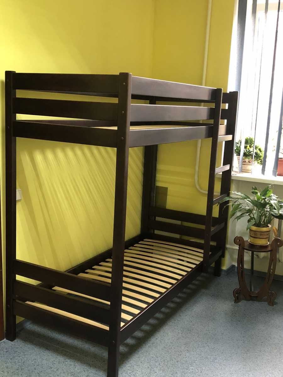 Ліжка дерев*яні 1-но, 2х ярусні, від Виробника 80*190 вільха
