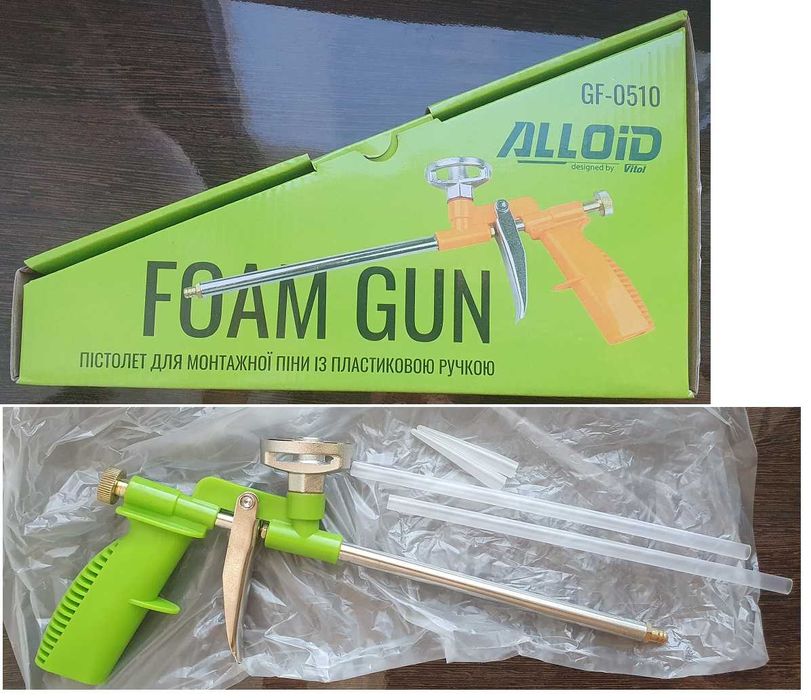 НАБІР Піна монтажна  GRIZZLY 65 л Пістолет для піни Alloid GF-0510
