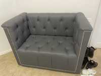 Серый диванчик для салона красоты или офиса кожзам
