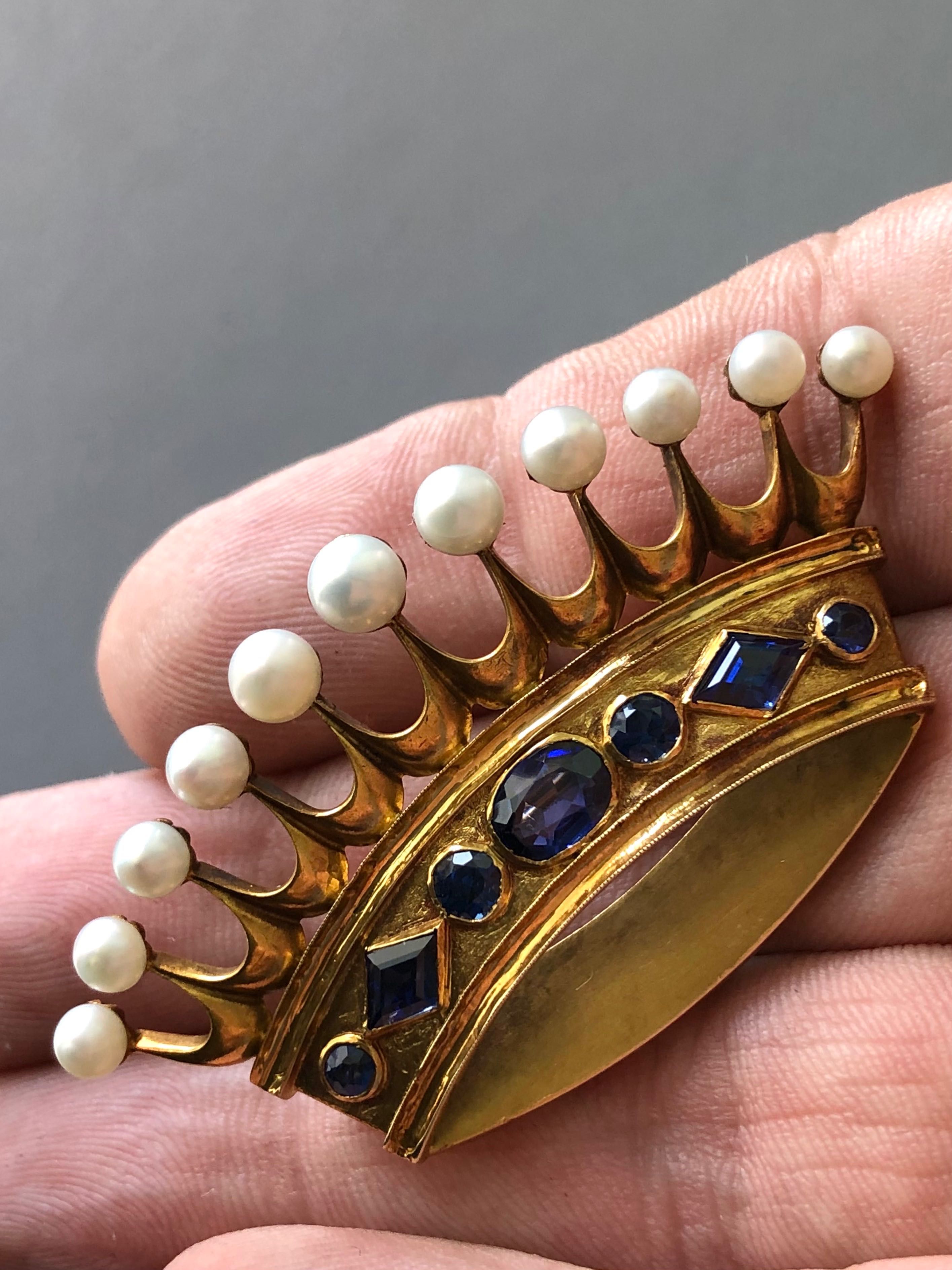 Rosja Carska Przełom XIX /XX w. Złota broszka. 14K / 15,29g