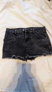 Krótkie spodenki jeansowe czarne 146