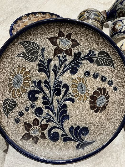 Handarbeit talerze ozdobne kubki wazon dzban 1971 vintage omplet